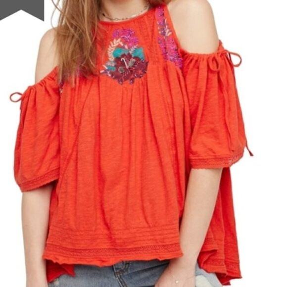 Free People Fast Times Cold Shoulder Top sz XS - Picture 1 of 8